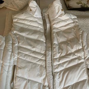 White MK vest w hoodie